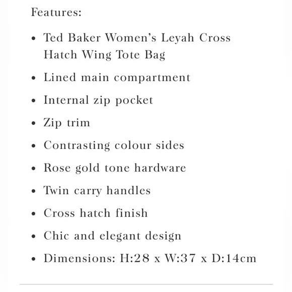 Ted Baker Crosshatch Leyah Shopper Tote bag Pink & Black - Picture 3 of 17